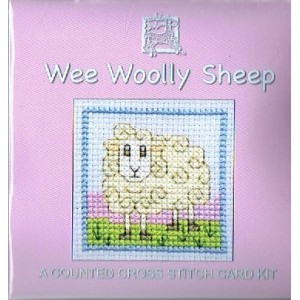 Cross Stitch Card Kit - Wee Woolly Sheep
