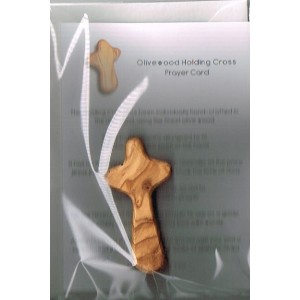 Holding Cross - Olivewood With Prayer Card