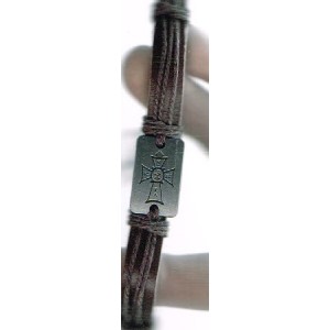 Wristband - Leather with Cross