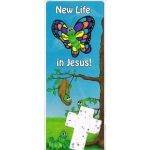 Bookmark - Easter New Life Butterfly With Seeded Cross